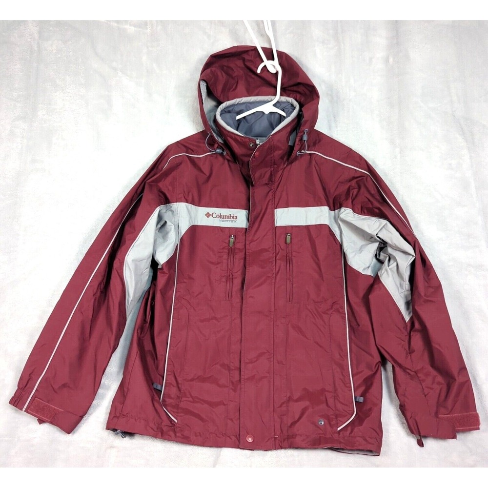 Columbia Jacket Men Small Red Hooded Insulated Bugaboo Water Resistant Vertex